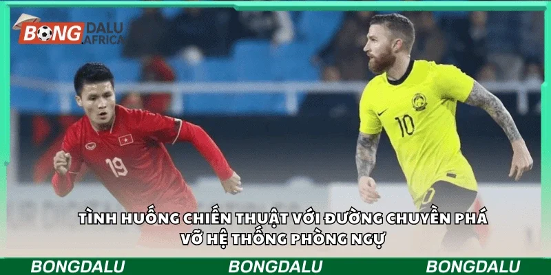 Tình huống chiến thuật với đường chuyền phá vỡ hệ thống phòng ngự