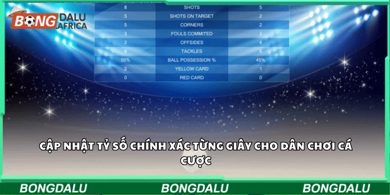 Cập nhật tỷ số chính xác từng giây cho dân chơi cá cược