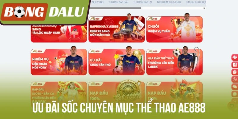 Ưu đãi sốc chuyên mục thể thao AE888